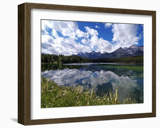 Herbert Lake and Bow Range, Banff National Park, UNESCO World Heritage Site, Alberta, Rocky Mountai-Hans Peter Merten-Framed Photographic Print