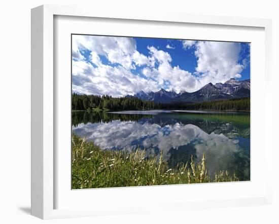 Herbert Lake and Bow Range, Banff National Park, UNESCO World Heritage Site, Alberta, Rocky Mountai-Hans Peter Merten-Framed Photographic Print