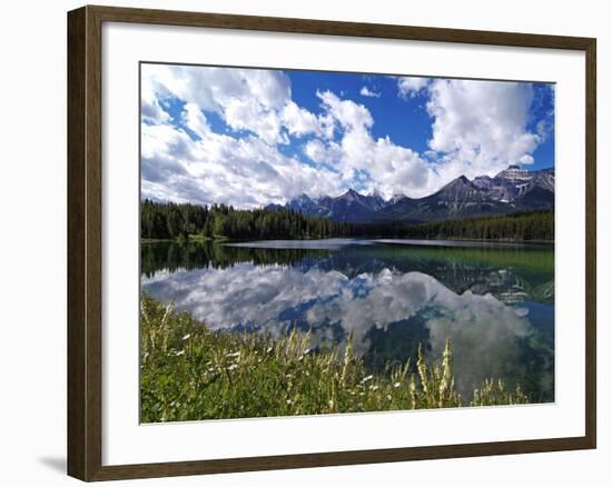 Herbert Lake and Bow Range, Banff National Park, UNESCO World Heritage Site, Alberta, Rocky Mountai-Hans Peter Merten-Framed Photographic Print
