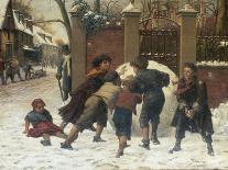 Playing in the Snow, 1875-Herbert William Weekes-Giclee Print