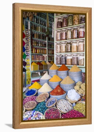 Herbs and Spices for Sale in Souk, Medina, Marrakesh, Morocco, North Africa, Africa-Stephen Studd-Framed Premier Image Canvas