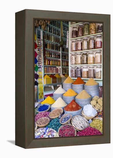 Herbs and Spices for Sale in Souk, Medina, Marrakesh, Morocco, North Africa, Africa-Stephen Studd-Framed Premier Image Canvas