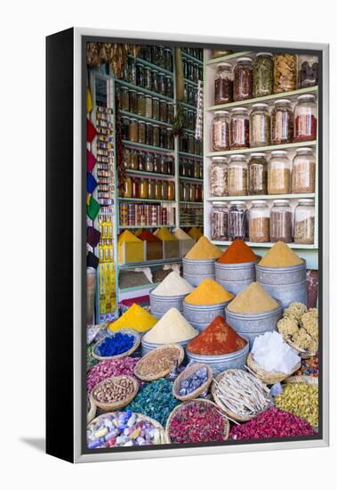 Herbs and Spices for Sale in Souk, Medina, Marrakesh, Morocco, North Africa, Africa-Stephen Studd-Framed Premier Image Canvas