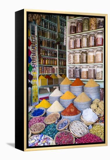 Herbs and Spices for Sale in Souk, Medina, Marrakesh, Morocco, North Africa, Africa-Stephen Studd-Framed Premier Image Canvas