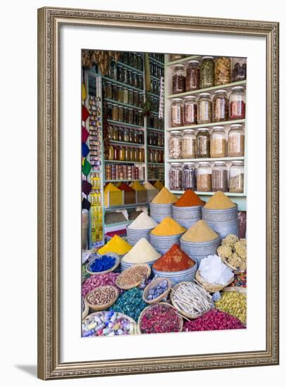 Herbs and Spices for Sale in Souk, Medina, Marrakesh, Morocco, North Africa, Africa-Stephen Studd-Framed Photographic Print