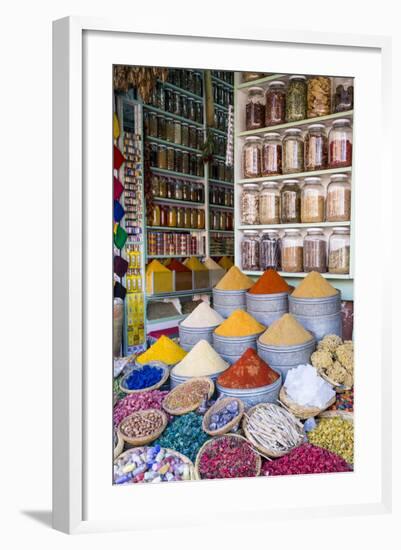 Herbs and Spices for Sale in Souk, Medina, Marrakesh, Morocco, North Africa, Africa-Stephen Studd-Framed Photographic Print