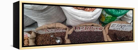 Herbs for sale at a market stall, Turkish Bazaar, Acre (Akko), Israel-null-Framed Premier Image Canvas