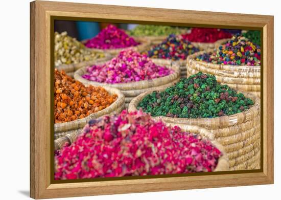 Herbs for Sale in a Stall in the Place Djemaa El Fna in the Medina of Marrakech, Morocco, Africa-Andrew Sproule-Framed Premier Image Canvas