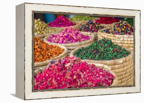 Herbs for Sale in a Stall in the Place Djemaa El Fna in the Medina of Marrakech, Morocco, Africa-Andrew Sproule-Framed Premier Image Canvas