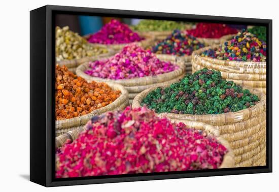 Herbs for Sale in a Stall in the Place Djemaa El Fna in the Medina of Marrakech, Morocco, Africa-Andrew Sproule-Framed Premier Image Canvas