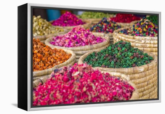 Herbs for Sale in a Stall in the Place Djemaa El Fna in the Medina of Marrakech, Morocco, Africa-Andrew Sproule-Framed Premier Image Canvas