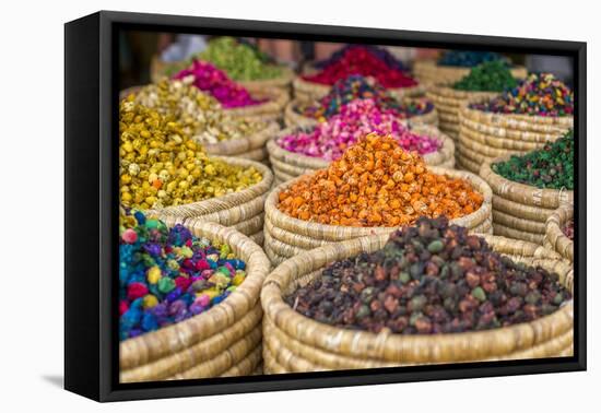 Herbs for Sale in a Stall in the Place Djemaa El Fna in the Medina of Marrakech, Morocco, Africa-Andrew Sproule-Framed Premier Image Canvas