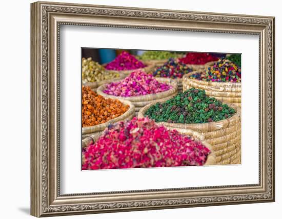 Herbs for Sale in a Stall in the Place Djemaa El Fna in the Medina of Marrakech, Morocco, Africa-Andrew Sproule-Framed Photographic Print