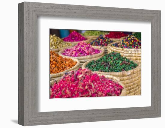 Herbs for Sale in a Stall in the Place Djemaa El Fna in the Medina of Marrakech, Morocco, Africa-Andrew Sproule-Framed Photographic Print