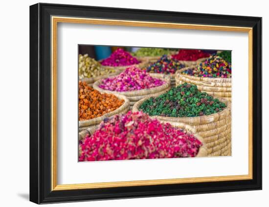 Herbs for Sale in a Stall in the Place Djemaa El Fna in the Medina of Marrakech, Morocco, Africa-Andrew Sproule-Framed Photographic Print