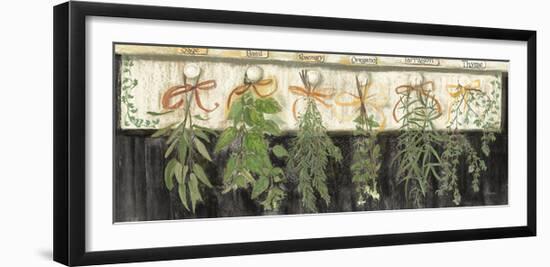 Herbs on Pegs Black Crop-Carol Rowan-Framed Art Print