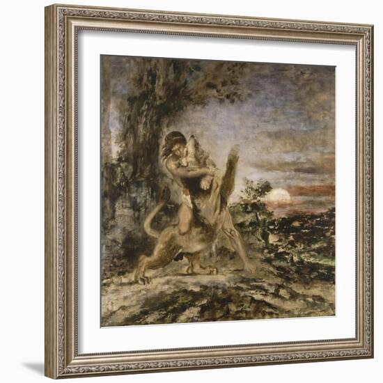 Hercule et le Lion de Némée-Gustave Moreau-Framed Giclee Print