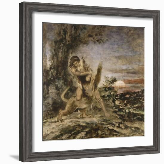 Hercule et le Lion de Némée-Gustave Moreau-Framed Giclee Print