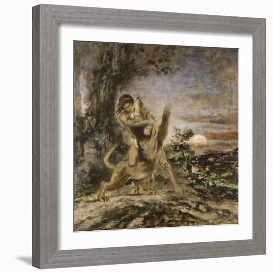 Hercule et le Lion de Némée-Gustave Moreau-Framed Giclee Print