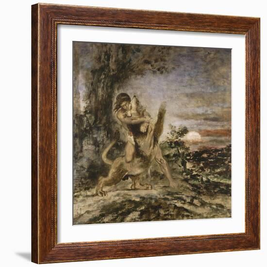 Hercule et le Lion de Némée-Gustave Moreau-Framed Giclee Print