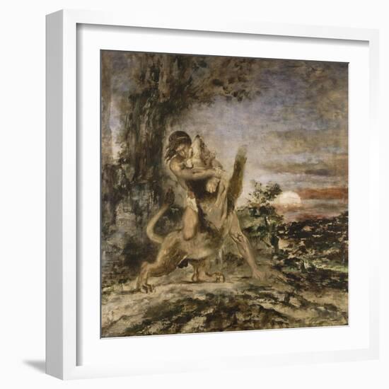 Hercule et le Lion de Némée-Gustave Moreau-Framed Giclee Print