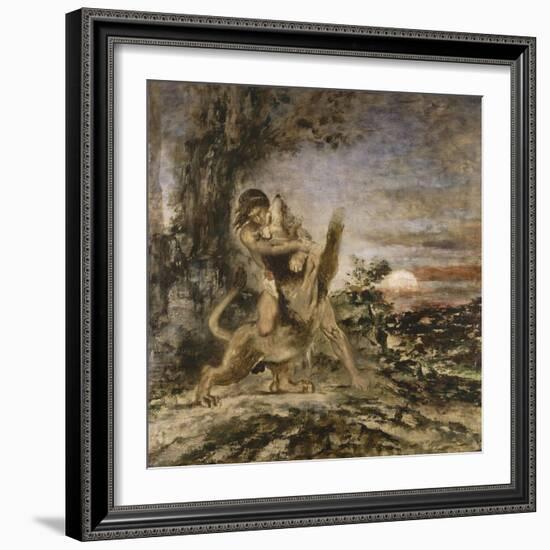 Hercule et le Lion de Némée-Gustave Moreau-Framed Giclee Print