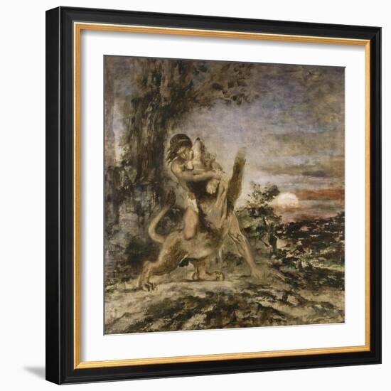 Hercule et le Lion de Némée-Gustave Moreau-Framed Giclee Print