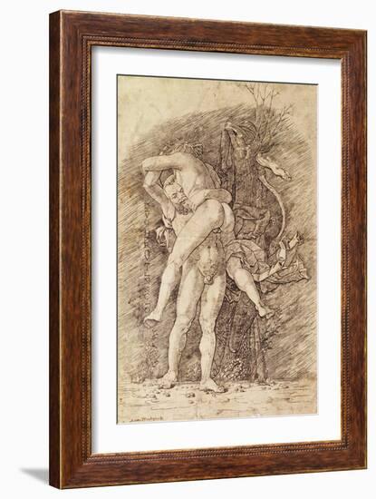 Hercules and Antaeus-Andrea Mantegna-Framed Giclee Print