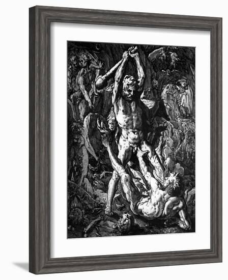 Hercules and Cacus, 1588-Hendrik Goltzius-Framed Giclee Print