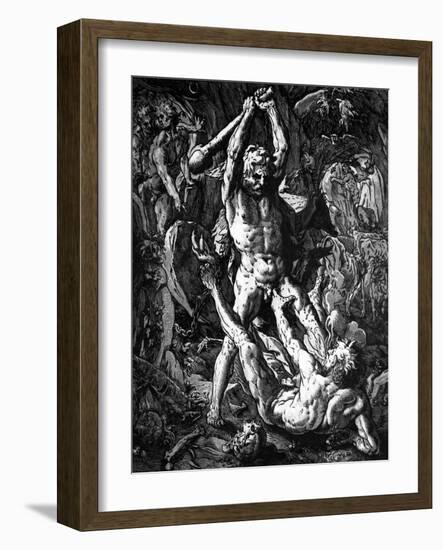 Hercules and Cacus, 1588-Hendrik Goltzius-Framed Giclee Print