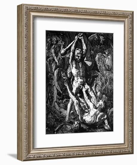 Hercules and Cacus, 1588-Hendrik Goltzius-Framed Giclee Print