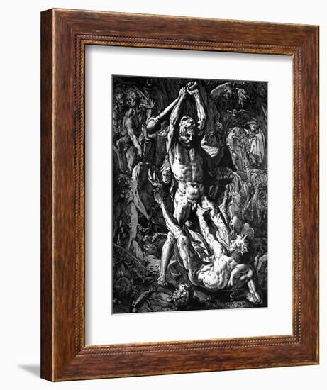 Hercules and Cacus, 1588-Hendrik Goltzius-Framed Giclee Print