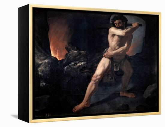 Hercules and Cerberus, C1634-Francisco de Zurbarán-Framed Premier Image Canvas