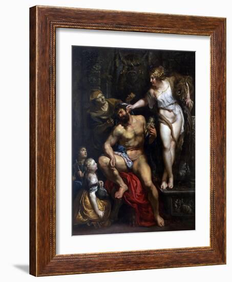 Hercules and Omphale, 1606-Peter Paul Rubens-Framed Giclee Print