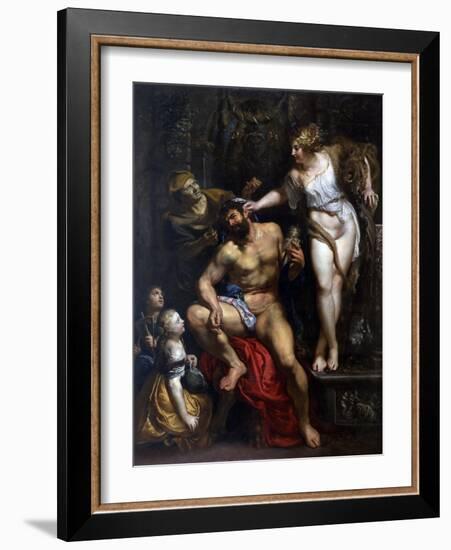 Hercules and Omphale, 1606-Peter Paul Rubens-Framed Giclee Print