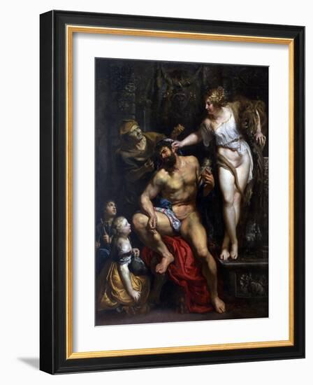 Hercules and Omphale, 1606-Peter Paul Rubens-Framed Giclee Print