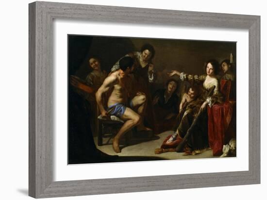 Hercules and Omphale, C. 1640-Bernardo Cavallino-Framed Giclee Print