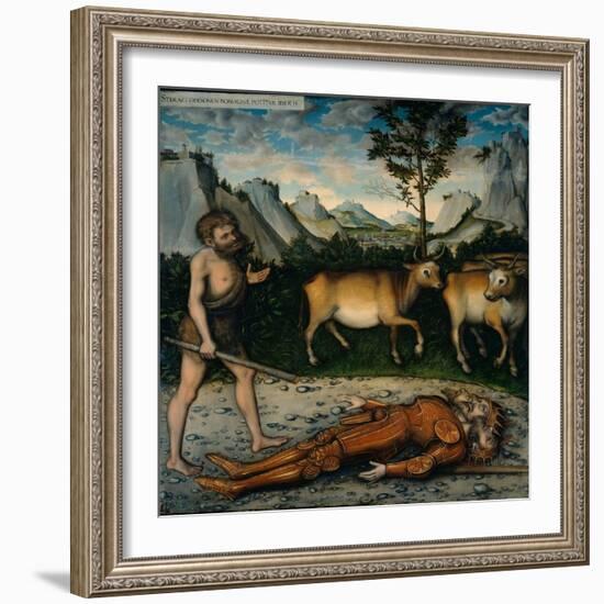 Hercules and the Cattle of Geryones (From the Labours of Hercule)-Lucas Cranach the Elder-Framed Giclee Print