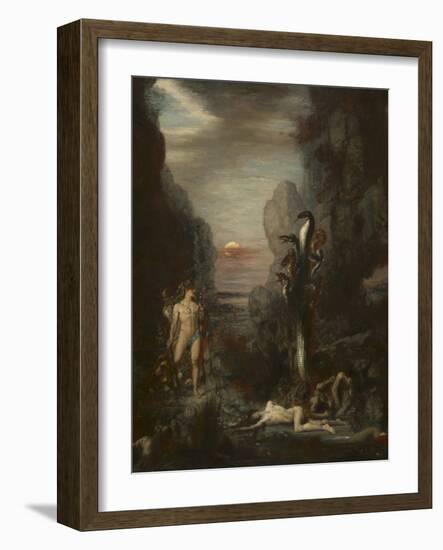 Hercules and the Lernaean Hydra, 1875-76-Gustave Moreau-Framed Giclee Print