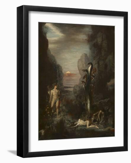 Hercules and the Lernaean Hydra, 1875-76-Gustave Moreau-Framed Giclee Print