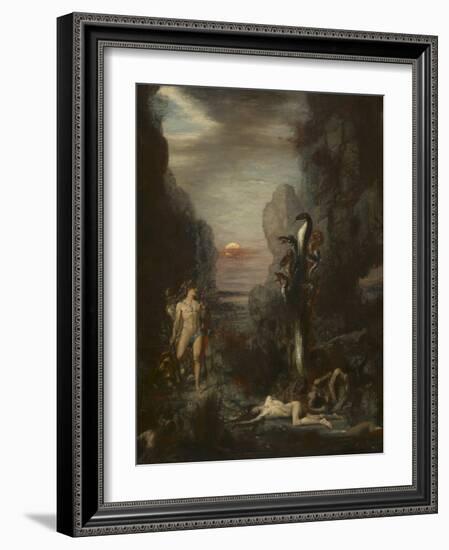 Hercules and the Lernaean Hydra, 1875-76-Gustave Moreau-Framed Giclee Print