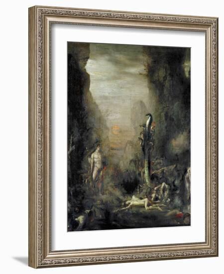 Hercules and the Lernaean Hydra, after Gustave Moreau, circa 1876-Narcisse Berchere-Framed Giclee Print