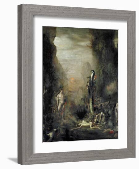 Hercules and the Lernaean Hydra, after Gustave Moreau, circa 1876-Narcisse Berchere-Framed Giclee Print