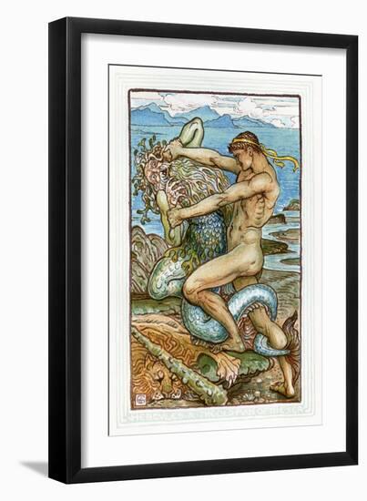 Hercules and the Old Man of the Sea-Walter Crane-Framed Giclee Print