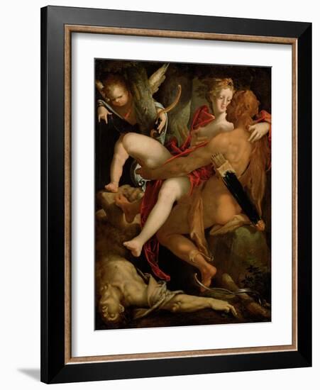 Hercules, Deianira and the Centaur Nessus, C. 1580-Bartholomeus Spranger-Framed Giclee Print