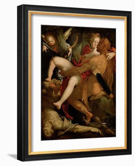 Hercules, Deianira and the Centaur Nessus, C. 1580-Bartholomeus Spranger-Framed Giclee Print