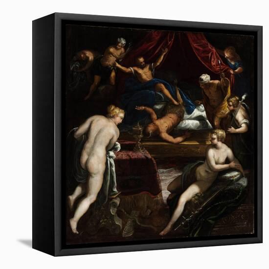 Hercules Expelling the Faun from Omphale's Bed-Jacopo Tintoretto-Framed Premier Image Canvas