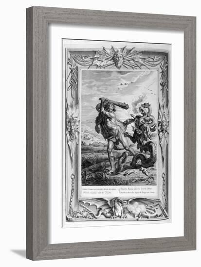 Hercules Fights the Lernian Hydra, 1733-Bernard Picart-Framed Giclee Print