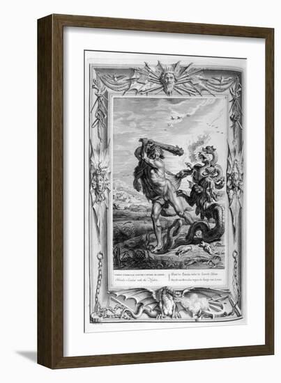 Hercules Fights the Lernian Hydra, 1733-Bernard Picart-Framed Giclee Print