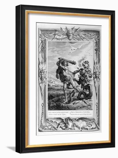 Hercules Fights the Lernian Hydra, 1733-Bernard Picart-Framed Giclee Print